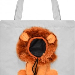 Cat Bag Dog Cat Shoulder Bag Cute Lion Shape Breathable with Drawstring for Small Pets for Walking Outdoor Activities and Trips Cat Bag Dog Cat Shoulder Bag Cute Lion Shape Breathable with Drawstring for Small Pets for Walking Outdoor Activities and Trips