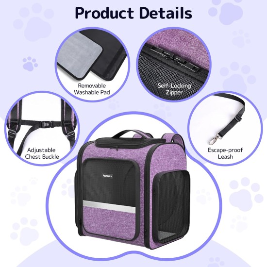 Cat Carrier Backpacks with Expandable Cat Play Tunnel, Airline Approved Pet Backpack for Small Dogs and Large Cats up to 25 lbs, Foldable Cat Travel Carrier Cat Carrier Backpacks with Expandable Cat Play Tunnel, Airline Approved Pet Backpack for Small Dogs and Large Cats up to 25 lbs, Foldable Cat Travel Carrier