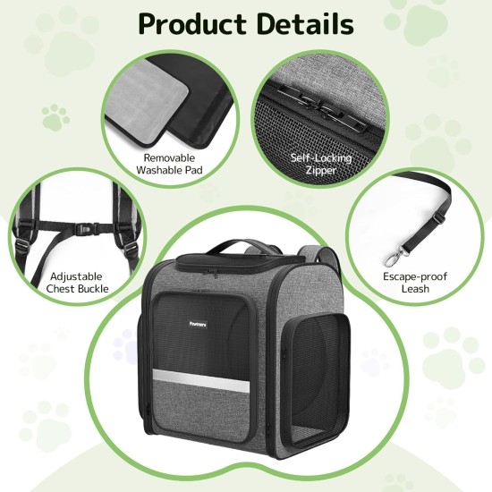 Cat Carrier Backpacks with Expandable Cat Play Tunnel, Airline Approved Pet Backpack for Small Dogs and Large Cats up to 25 lbs, Foldable Cat Travel Carrier Cat Carrier Backpacks with Expandable Cat Play Tunnel, Airline Approved Pet Backpack for Small Dogs and Large Cats up to 25 lbs, Foldable Cat Travel Carrier