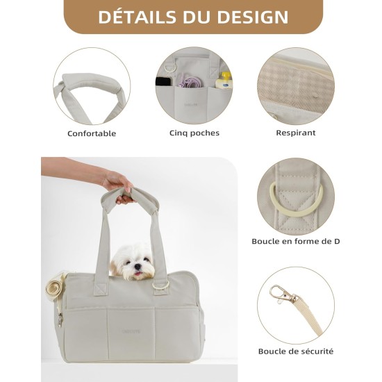 Cat Dog Puppy Carrier Bag Breathable Foldable Travel Bag Shoulder Bag Handbag for Small Pets Load up to 3kg (Small, Grey) Cat Dog Puppy Carrier Bag Breathable Foldable Travel Bag Shoulder Bag Handbag for Small Pets Load up to 3kg (Small, Grey)