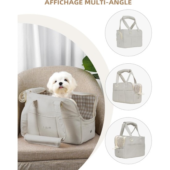 Cat Dog Puppy Carrier Bag Breathable Foldable Travel Bag Shoulder Bag Handbag for Small Pets Load up to 3kg (Small, Grey) Cat Dog Puppy Carrier Bag Breathable Foldable Travel Bag Shoulder Bag Handbag for Small Pets Load up to 3kg (Small, Grey)