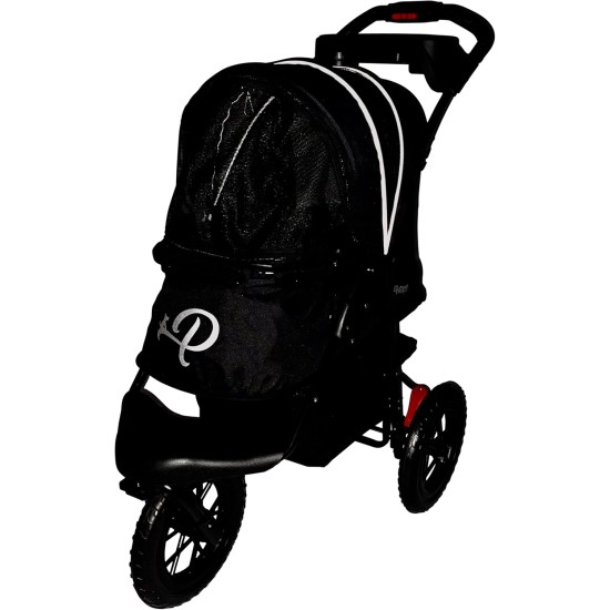 Chinook Black | Luxury Dog Stroller | Front and Rear Wheels (30 cm) Made of EVA for Added Comfort Reflective Tape For Pets up to 23 kg Chinook Black | Luxury Dog Stroller | Front and Rear Wheels (30 cm) Made of EVA for Added Comfort Reflective Tape For Pets up to 23 kg