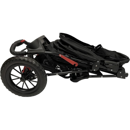 Chinook Black | Luxury Dog Stroller | Front and Rear Wheels (30 cm) Made of EVA for Added Comfort Reflective Tape For Pets up to 23 kg Chinook Black | Luxury Dog Stroller | Front and Rear Wheels (30 cm) Made of EVA for Added Comfort Reflective Tape For Pets up to 23 kg