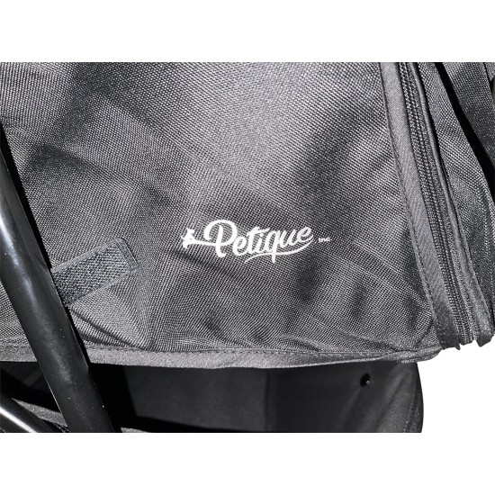 Chinook Black | Luxury Dog Stroller | Front and Rear Wheels (30 cm) Made of EVA for Added Comfort Reflective Tape For Pets up to 23 kg Chinook Black | Luxury Dog Stroller | Front and Rear Wheels (30 cm) Made of EVA for Added Comfort Reflective Tape For Pets up to 23 kg