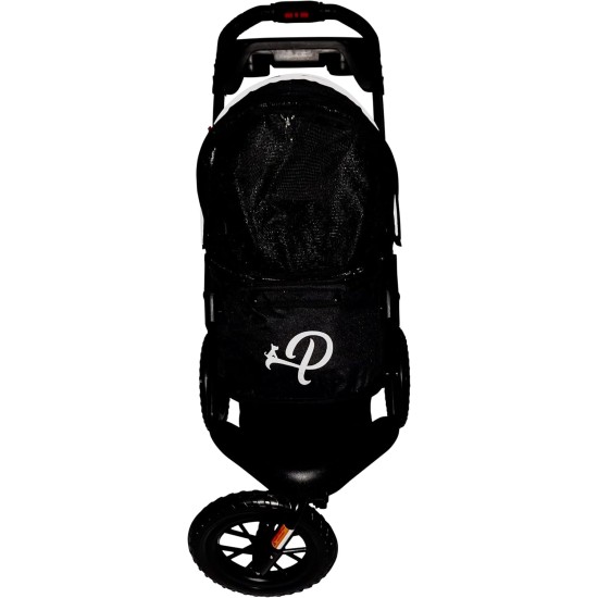Chinook Black | Luxury Dog Stroller | Front and Rear Wheels (30 cm) Made of EVA for Added Comfort Reflective Tape For Pets up to 23 kg Chinook Black | Luxury Dog Stroller | Front and Rear Wheels (30 cm) Made of EVA for Added Comfort Reflective Tape For Pets up to 23 kg