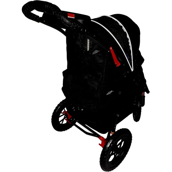 Chinook Black | Luxury Dog Stroller | Front and Rear Wheels (30 cm) Made of EVA for Added Comfort Reflective Tape For Pets up to 23 kg Chinook Black | Luxury Dog Stroller | Front and Rear Wheels (30 cm) Made of EVA for Added Comfort Reflective Tape For Pets up to 23 kg