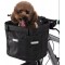 CiCixixi Foldable Bicycle Basket, Dog Bicycle Basket, Easy Install Removable Bicycle Basket Bag, with Handlebar Adapter for Small Dogs, Shopping, Picnic (Black)