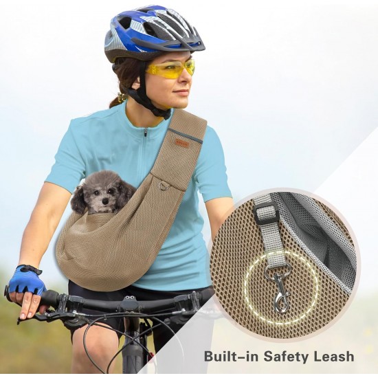 Classycoo Dog Carrier for Small Dogs, Breathable Mesh Bag for Pets, Travel Cat Carry Bag, Dog Carrier with Bag, Integrated Safety Lead, for 8 kg Pet (Khaki) Classycoo Dog Carrier for Small Dogs, Breathable Mesh Bag for Pets, Travel Cat Carry Bag, Dog Carrier with Bag, Integrated Safety Lead, for 8 kg Pet (Khaki)