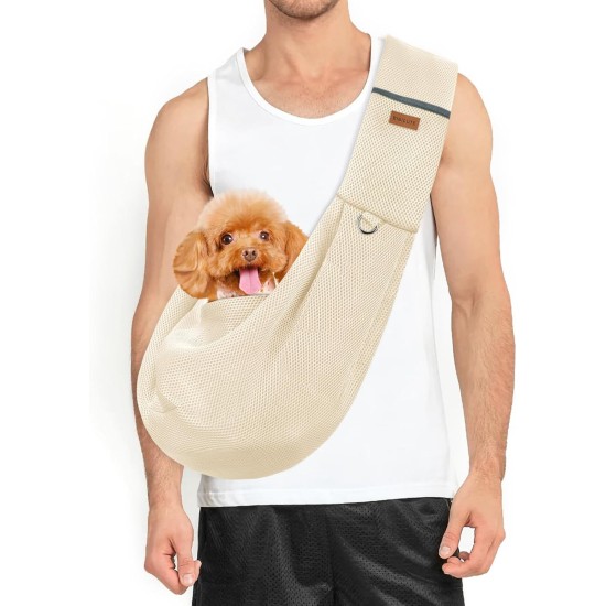 Classycoo Dog Carrier for Small Dogs, Breathable Mesh Bag for Pets, Travel Cat Carry Bag, Dog Carrier with Bag, Integrated Safety Lead, for 8 kg Pet (Beige) Classycoo Dog Carrier for Small Dogs, Breathable Mesh Bag for Pets, Travel Cat Carry Bag, Dog Carrier with Bag, Integrated Safety Lead, for 8 kg Pet (Beige)