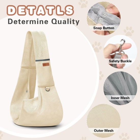 Classycoo Dog Carrier for Small Dogs, Breathable Mesh Bag for Pets, Travel Cat Carry Bag, Dog Carrier with Bag, Integrated Safety Lead, for 8 kg Pet (Beige) Classycoo Dog Carrier for Small Dogs, Breathable Mesh Bag for Pets, Travel Cat Carry Bag, Dog Carrier with Bag, Integrated Safety Lead, for 8 kg Pet (Beige)