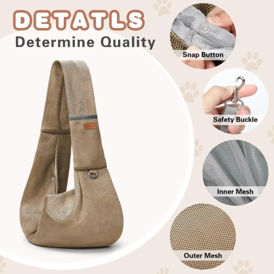 Classycoo Dog Carrier for Small Dogs, Breathable Mesh Bag for Pets, Travel Cat Carry Bag, Dog Carrier with Bag, Integrated Safety Lead, for 8 kg Pet (Beige) Classycoo Dog Carrier for Small Dogs, Breathable Mesh Bag for Pets, Travel Cat Carry Bag, Dog Carrier with Bag, Integrated Safety Lead, for 8 kg Pet (Beige)