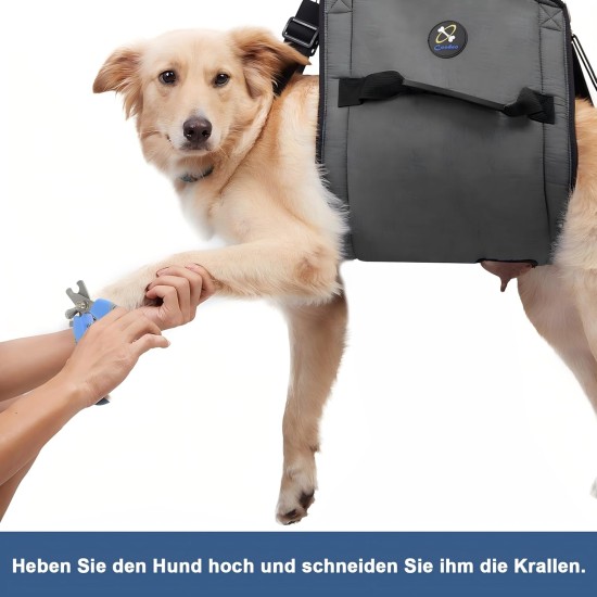 Coodeo Dog Carrier Strap, Emergency Backpack Support for Rehabilitation Dog Lift Harness, Dog Carrier for Elderly Dogs, Joint Injuries, Arthritis, Up Stairs (L, Blue) Coodeo Dog Carrier Strap, Emergency Backpack Support for Rehabilitation Dog Lift Harness, Dog Carrier for Elderly Dogs, Joint Injuries, Arthritis, Up Stairs (L, Blue)