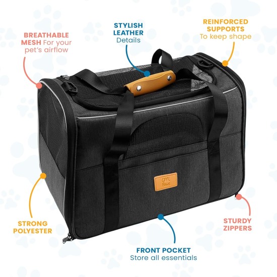 Cool Paws Premium Pet Carrier Travel Bag - Lightweight Cat Carrier - Dog Carrier with Handles | Breathable Puppy Carrier with Removable Mat | Dog Carrier - Cool Paws Premium Pet Carrier Travel Bag - Lightweight Cat Carrier - Dog Carrier with Handles | Breathable Puppy Carrier with Removable Mat | Dog Carrier -