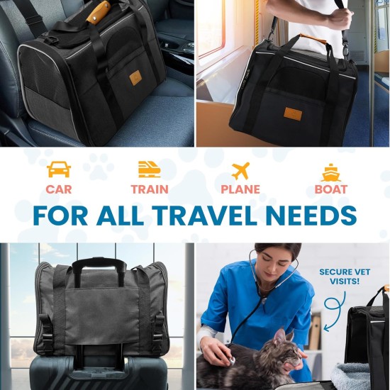 Cool Paws Premium Pet Carrier Travel Bag - Lightweight Cat Carrier - Dog Carrier with Handles | Breathable Puppy Carrier with Removable Mat | Dog Carrier - Cool Paws Premium Pet Carrier Travel Bag - Lightweight Cat Carrier - Dog Carrier with Handles | Breathable Puppy Carrier with Removable Mat | Dog Carrier -