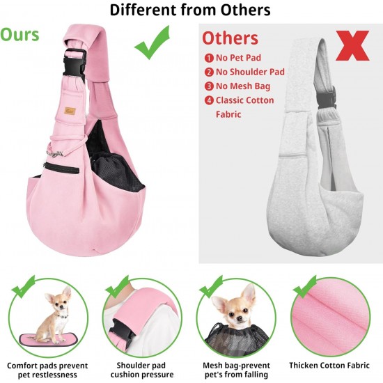 Cuby, Dog Cat Carrier Hands-Free Reversible Pet Carrier Soft Bag and Carrier Bag Design Suitable for Puppies Small Dogs and Cats Ideal for Outdoor Use (Pink) Cuby, Dog Cat Carrier Hands-Free Reversible Pet Carrier Soft Bag and Carrier Bag Design Suitable for Puppies Small Dogs and Cats Ideal for Outdoor Use (Pink)