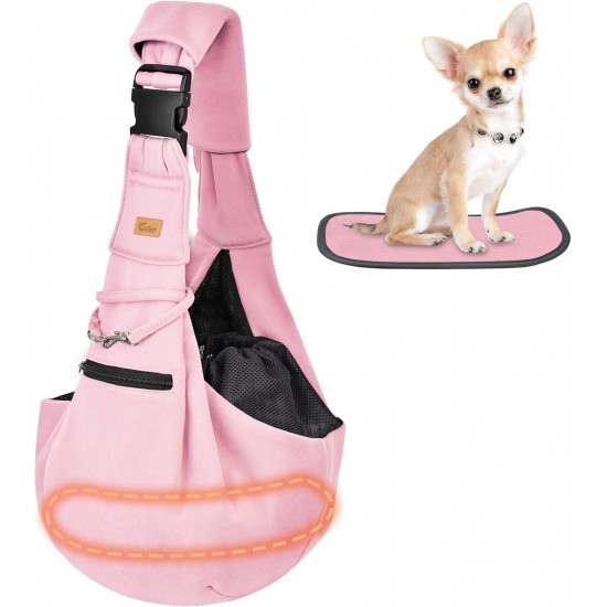 Cuby, Dog Cat Carrier Hands-Free Reversible Pet Carrier Soft Bag and Carrier Bag Design Suitable for Puppies Small Dogs and Cats Ideal for Outdoor Use (Pink)