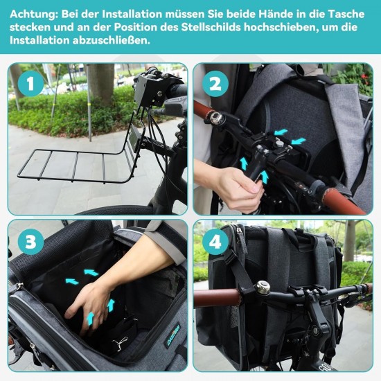 DAISTERN Dog Basket Bicycle Front up to 10 kg, Foldable Breathable Dog Bicycle Basket, 4-in-1 Backpack, Shoulder Bag, Car Seat with Robust L-shaped Holder, Diameter 55 mm, Comfortable Cushion DAISTERN Dog Basket Bicycle Front up to 10 kg, Foldable Breathable Dog Bicycle Basket, 4-in-1 Backpack, Shoulder Bag, Car Seat with Robust L-shaped Holder, Diameter 55 mm, Comfortable Cushion