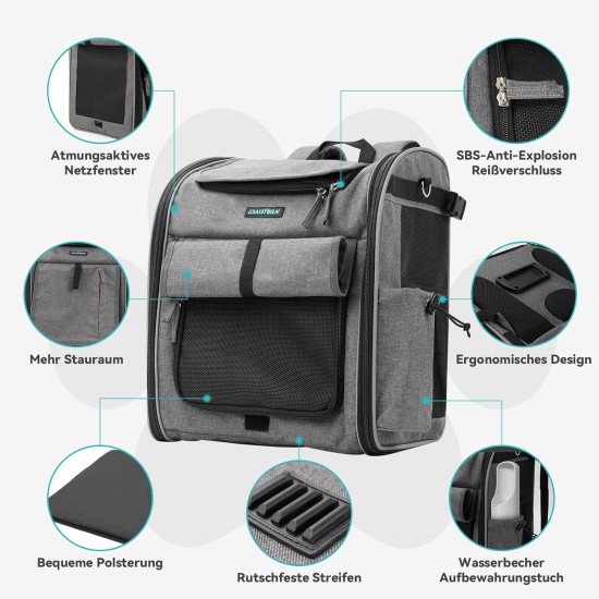 DAISTERN Dog Basket Bicycle Front up to 10 kg, Foldable Breathable Dog Bicycle Basket, 4-in-1 Backpack, Shoulder Bag, Car Seat with Robust L-shaped Holder, Diameter 55 mm, Comfortable Cushion DAISTERN Dog Basket Bicycle Front up to 10 kg, Foldable Breathable Dog Bicycle Basket, 4-in-1 Backpack, Shoulder Bag, Car Seat with Robust L-shaped Holder, Diameter 55 mm, Comfortable Cushion