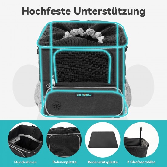 DAISTERN Dog Bicycle Basket up to 4 kg with Handlebar Adapter Diameter 53 mm, Dog Basket Bicycle Front Backpack Shoulder Bag Car Seat with Multiple Mesh Windows, Waterproof Seat Cushion, Suitable for DAISTERN Dog Bicycle Basket up to 4 kg with Handlebar Adapter Diameter 53 mm, Dog Basket Bicycle Front Backpack Shoulder Bag Car Seat with Multiple Mesh Windows, Waterproof Seat Cushion, Suitable for
