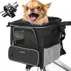DAISTERN Dog Bicycle Basket up to 4 kg with Handlebar Adapter Diameter 53 mm, Dog Basket Bicycle Front Backpack Shoulder Bag Car Seat with Multiple Mesh Windows, Waterproof Seat Cushion, Suitable for DAISTERN Dog Bicycle Basket up to 4 kg with Handlebar Adapter Diameter 53 mm, Dog Basket Bicycle Front Backpack Shoulder Bag Car Seat with Multiple Mesh Windows, Waterproof Seat Cushion, Suitable for
