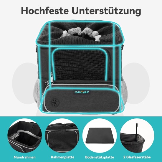 DAISTERN Dog Bicycle Basket up to 4 kg with Handlebar Adapter Diameter 80 mm, Dog Basket Bicycle Front Backpack Shoulder Bag Car Seat with Multiple Mesh Windows, Waterproof Seat Cushion, Suitable for DAISTERN Dog Bicycle Basket up to 4 kg with Handlebar Adapter Diameter 80 mm, Dog Basket Bicycle Front Backpack Shoulder Bag Car Seat with Multiple Mesh Windows, Waterproof Seat Cushion, Suitable for