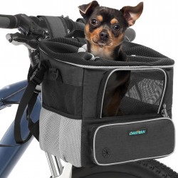 DAISTERN by BSWAY Dog Basket Bicycle Front up to 3 kg, Dog Bicycle Basket with Mounting Bracket Diameter 53 mm, Backpack, Shoulder Bag, Car Seat with Breathable Mesh Window, Waterproof Seat Cushion DAISTERN by BSWAY Dog Basket Bicycle Front up to 3 kg, Dog Bicycle Basket with Mounting Bracket Diameter 53 mm, Backpack, Shoulder Bag, Car Seat with Breathable Mesh Window, Waterproof Seat Cushion