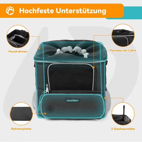 DAISTERN by BSWAY Dog Basket Bicycle Front up to 3 kg, Dog Bicycle Basket with Mounting Bracket Diameter 53 mm, Backpack, Shoulder Bag, Car Seat with Breathable Mesh Window, Waterproof Seat Cushion DAISTERN by BSWAY Dog Basket Bicycle Front up to 3 kg, Dog Bicycle Basket with Mounting Bracket Diameter 53 mm, Backpack, Shoulder Bag, Car Seat with Breathable Mesh Window, Waterproof Seat Cushion