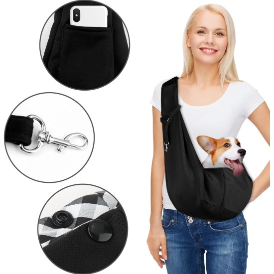 DBALL Dog Bag Reversible Carry Bag Dog (Up to 16.5 lbs) Dog Carrier Bag with Side Storage Bag Dog Carry Bag for Small Dog Cat for Walks DBALL Dog Bag Reversible Carry Bag Dog (Up to 16.5 lbs) Dog Carrier Bag with Side Storage Bag Dog Carry Bag for Small Dog Cat for Walks