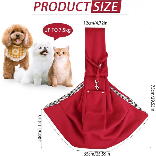 DEANKEJI Hunde Umhängetasche, Snuggle Sling Hund bis 7,5 kg, Weich Hundetragetuch, Rotwein Tiertransporttrage, für Spaziergang Aktivitäten im Ausflüge und Freien DEANKEJI Hunde Umhängetasche, Snuggle Sling Hund bis 7,5 kg, Weich Hundetragetuch, Rotwein Tiertransporttrage, für Spaziergang Aktivitäten im Ausflüge und Freien