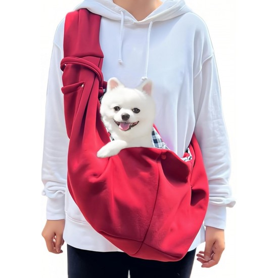 DEANKEJI Hunde Umhängetasche, Snuggle Sling Hund bis 7,5 kg, Weich Hundetragetuch, Rotwein Tiertransporttrage, für Spaziergang Aktivitäten im Ausflüge und Freien DEANKEJI Hunde Umhängetasche, Snuggle Sling Hund bis 7,5 kg, Weich Hundetragetuch, Rotwein Tiertransporttrage, für Spaziergang Aktivitäten im Ausflüge und Freien