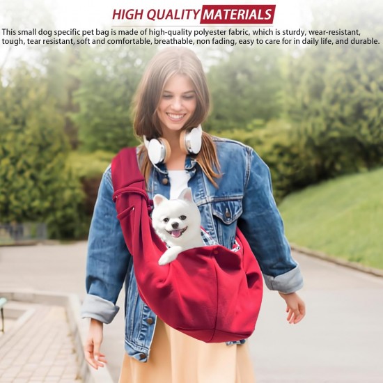 DEANKEJI Hunde Umhängetasche, Snuggle Sling Hund bis 7,5 kg, Weich Hundetragetuch, Rotwein Tiertransporttrage, für Spaziergang Aktivitäten im Ausflüge und Freien DEANKEJI Hunde Umhängetasche, Snuggle Sling Hund bis 7,5 kg, Weich Hundetragetuch, Rotwein Tiertransporttrage, für Spaziergang Aktivitäten im Ausflüge und Freien