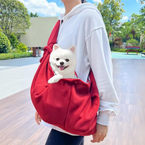 DEANKEJI Hunde Umhängetasche, Snuggle Sling Hund bis 7,5 kg, Weich Hundetragetuch, Rotwein Tiertransporttrage, für Spaziergang Aktivitäten im Ausflüge und Freien DEANKEJI Hunde Umhängetasche, Snuggle Sling Hund bis 7,5 kg, Weich Hundetragetuch, Rotwein Tiertransporttrage, für Spaziergang Aktivitäten im Ausflüge und Freien