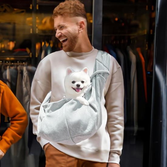 DEANKEJI Hundetragetuch, Hunde Umhängetasche bis 7,5 kg, Grau Snuggle Sling Hund, Tiertransporttrage für Spaziergang Aktivitäten im Freien und Ausflüge DEANKEJI Hundetragetuch, Hunde Umhängetasche bis 7,5 kg, Grau Snuggle Sling Hund, Tiertransporttrage für Spaziergang Aktivitäten im Freien und Ausflüge