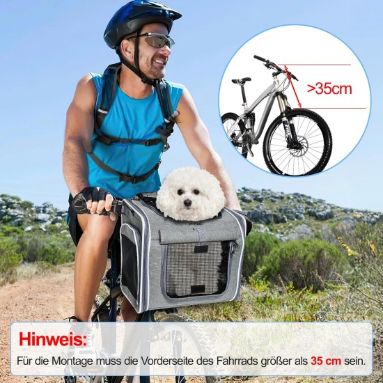 Dog Basket Bicycle Front, 4 in 1 Dog Bicycle Basket Expandable Bicycle Basket Dog up to 7 kg with Cushion, Pet Carrier Backpack with 4 Open Doors and 4 Mesh Windows for Small Dog Cats Dog Basket Bicycle Front, 4 in 1 Dog Bicycle Basket Expandable Bicycle Basket Dog up to 7 kg with Cushion, Pet Carrier Backpack with 4 Open Doors and 4 Mesh Windows for Small Dog Cats