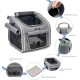 Dog Bicycle Basket, Expandable Soft Pet Carrier Backpack with 4 Open Doors, 4 Mesh Window for Small Dog Cat Puppy Grey Dog Bicycle Basket, Expandable Soft Pet Carrier Backpack with 4 Open Doors, 4 Mesh Window for Small Dog Cat Puppy Grey