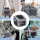 Dog Bicycle Basket, Expandable Soft Pet Carrier Backpack with 4 Open Doors, 4 Mesh Window for Small Dog Cat Puppy Grey Dog Bicycle Basket, Expandable Soft Pet Carrier Backpack with 4 Open Doors, 4 Mesh Window for Small Dog Cat Puppy Grey