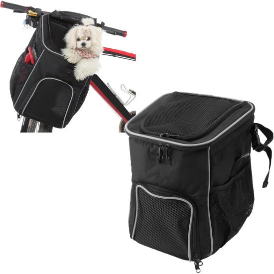Dog Bicycle Basket, Waterproof Dog Bicycle Basket Backpack, Breathable and Removable Dog Carrier, Spacious and Comfortable Bicycle Basket for Outdoor Activities (Pink Camo) Dog Bicycle Basket, Waterproof Dog Bicycle Basket Backpack, Breathable and Removable Dog Carrier, Spacious and Comfortable Bicycle Basket for Outdoor Activities (Pink Camo)