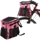 Dog Bicycle Basket, Waterproof Dog Bicycle Basket Backpack, Breathable and Removable Dog Carrier, Spacious and Comfortable Bicycle Basket for Outdoor Activities (Pink Camo)