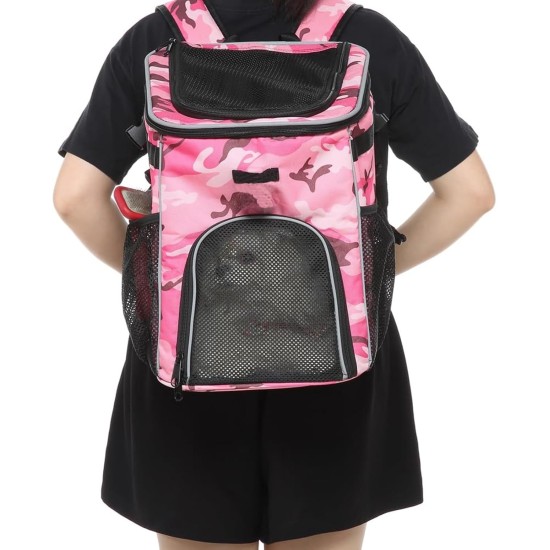 Dog Bicycle Basket, Waterproof Dog Bicycle Basket Backpack, Breathable and Removable Dog Carrier, Spacious and Comfortable Bicycle Basket for Outdoor Activities (Pink Camo) Dog Bicycle Basket, Waterproof Dog Bicycle Basket Backpack, Breathable and Removable Dog Carrier, Spacious and Comfortable Bicycle Basket for Outdoor Activities (Pink Camo)