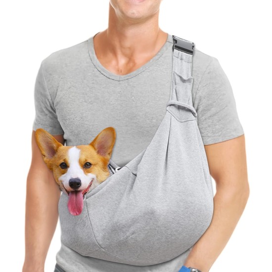 Dog Carrier, Adjustable Shoulder Strap, Sling Dog, Pet Dog Bag for Pets, Small Dog, Cat, Trips Carrying Capacity up to 7.5 kg (Grey) Dog Carrier, Adjustable Shoulder Strap, Sling Dog, Pet Dog Bag for Pets, Small Dog, Cat, Trips Carrying Capacity up to 7.5 kg (Grey)