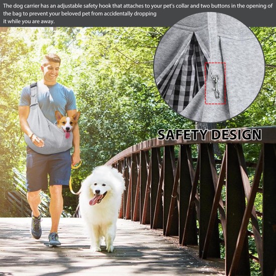 Dog Carrier, Adjustable Shoulder Strap, Sling Dog, Pet Dog Bag for Pets, Small Dog, Cat, Trips Carrying Capacity up to 7.5 kg (Grey) Dog Carrier, Adjustable Shoulder Strap, Sling Dog, Pet Dog Bag for Pets, Small Dog, Cat, Trips Carrying Capacity up to 7.5 kg (Grey)