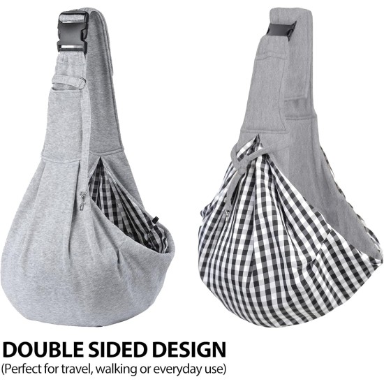 Dog Carrier, Adjustable Shoulder Strap, Sling Dog, Pet Dog Bag for Pets, Small Dog, Cat, Trips Carrying Capacity up to 7.5 kg (Grey) Dog Carrier, Adjustable Shoulder Strap, Sling Dog, Pet Dog Bag for Pets, Small Dog, Cat, Trips Carrying Capacity up to 7.5 kg (Grey)
