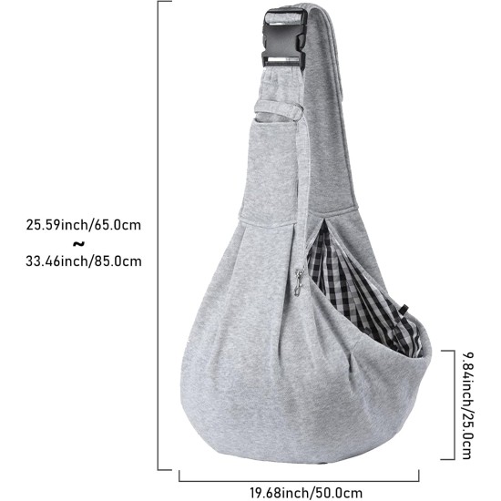 Dog Carrier, Adjustable Shoulder Strap, Sling Dog, Pet Dog Bag for Pets, Small Dog, Cat, Trips Carrying Capacity up to 7.5 kg (Grey) Dog Carrier, Adjustable Shoulder Strap, Sling Dog, Pet Dog Bag for Pets, Small Dog, Cat, Trips Carrying Capacity up to 7.5 kg (Grey)