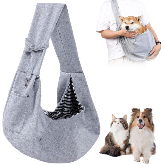Dog Carrier Bag, Adjustable Dog Carrier Bag up to 15 kg, Dog Carry Bag, Used for Outdoor Activities with Dogs and Cats, Weekend Trips and Walks, Grey Dog Carrier Bag, Adjustable Dog Carrier Bag up to 15 kg, Dog Carry Bag, Used for Outdoor Activities with Dogs and Cats, Weekend Trips and Walks, Grey