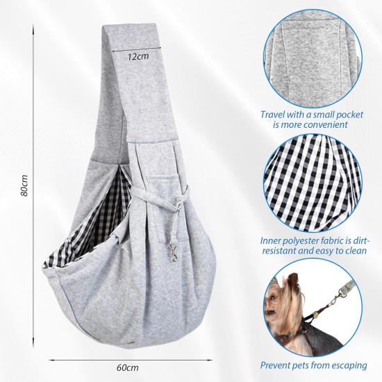Dog Carrier Bag, Adjustable Dog Carrier Bag up to 15 kg, Dog Carry Bag, Used for Outdoor Activities with Dogs and Cats, Weekend Trips and Walks, Grey Dog Carrier Bag, Adjustable Dog Carrier Bag up to 15 kg, Dog Carry Bag, Used for Outdoor Activities with Dogs and Cats, Weekend Trips and Walks, Grey
