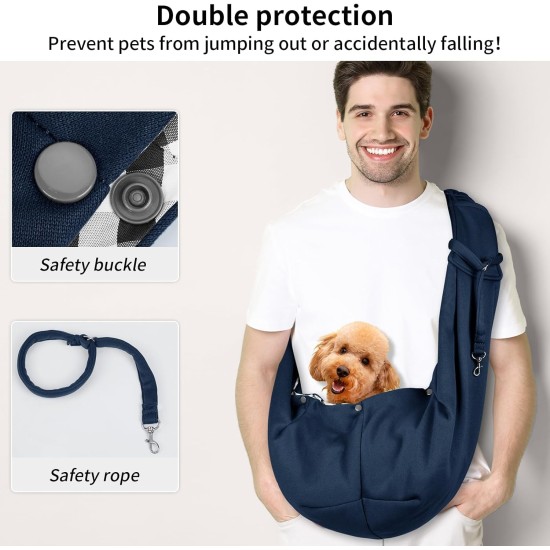 Dog Carrier Bag Adjustable Shoulder Strap Sling Dog Shoulder Bag for Pets Small Dog Cat Dog Bag for Outdoor and Excursions Carrying Capacity up to 7.5 kg, Black Dog Carrier Bag Adjustable Shoulder Strap Sling Dog Shoulder Bag for Pets Small Dog Cat Dog Bag for Outdoor and Excursions Carrying Capacity up to 7.5 kg, Black
