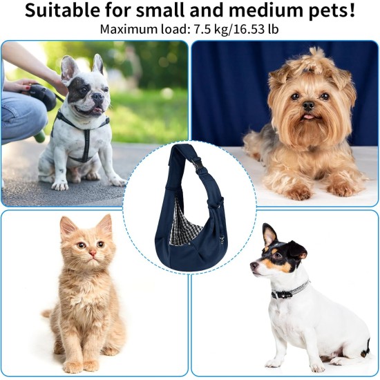 Dog Carrier Bag Adjustable Shoulder Strap Sling Dog Shoulder Bag for Pets Small Dog Cat Dog Bag for Outdoor and Excursions Carrying Capacity up to 7.5 kg, Black Dog Carrier Bag Adjustable Shoulder Strap Sling Dog Shoulder Bag for Pets Small Dog Cat Dog Bag for Outdoor and Excursions Carrying Capacity up to 7.5 kg, Black
