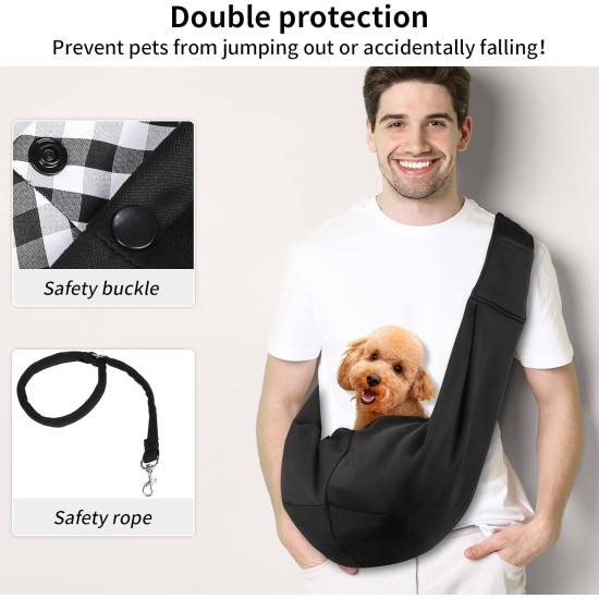 Dog Carrier Bag Adjustable Shoulder Strap Sling Dog Shoulder Bag for Pets Small Dog Cat Dog Bag for Outdoor and Excursions Carrying Capacity up to 7.5 kg, Black Dog Carrier Bag Adjustable Shoulder Strap Sling Dog Shoulder Bag for Pets Small Dog Cat Dog Bag for Outdoor and Excursions Carrying Capacity up to 7.5 kg, Black