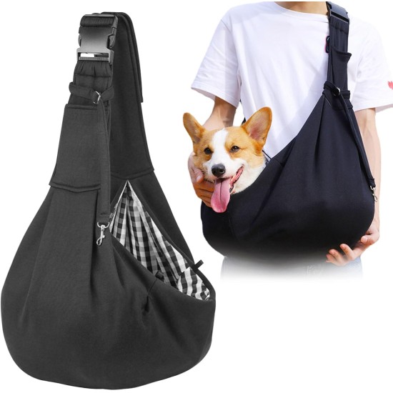 Dog Carrier Bag, Adjustable Sling for Dogs and Cats, Load Capacity up to 10 kg, Comfortable, Adjustable, Used for Outdoor Activities with Dogs and Cats, Weekend Trips and Walks (Black) Dog Carrier Bag, Adjustable Sling for Dogs and Cats, Load Capacity up to 10 kg, Comfortable, Adjustable, Used for Outdoor Activities with Dogs and Cats, Weekend Trips and Walks (Black)
