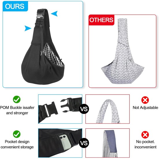Dog Carrier Bag, Adjustable Sling for Dogs and Cats, Load Capacity up to 10 kg, Comfortable, Adjustable, Used for Outdoor Activities with Dogs and Cats, Weekend Trips and Walks (Black) Dog Carrier Bag, Adjustable Sling for Dogs and Cats, Load Capacity up to 10 kg, Comfortable, Adjustable, Used for Outdoor Activities with Dogs and Cats, Weekend Trips and Walks (Black)